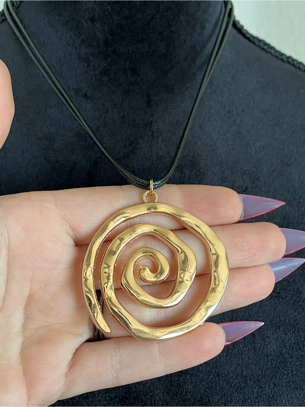 Handmade Gold Spiral Pendant Necklace - Women Jewelry